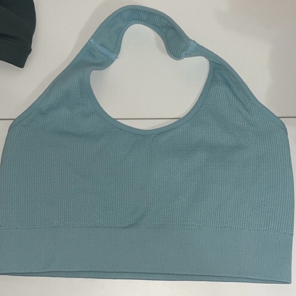 NVGTN Light Blue Halter Sports Bra